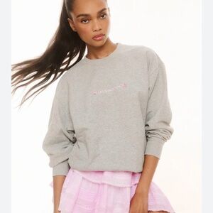 NEW LoveShackFancy Palo Logo Embroidered Sweatshirt Pullover XS/S